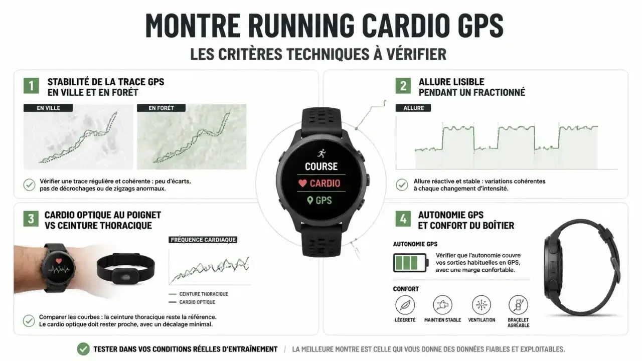 Comparatif montre running : GPS, cardio, autonomie et confort à vérifier