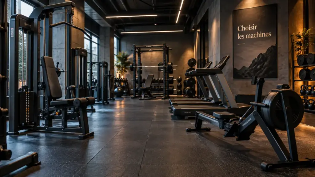Machines de salle de sport en salle moderne, choix adapté