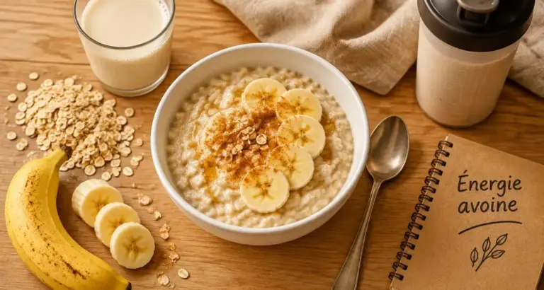 Bol de flocons d'avoine musculation : porridge énergie stable