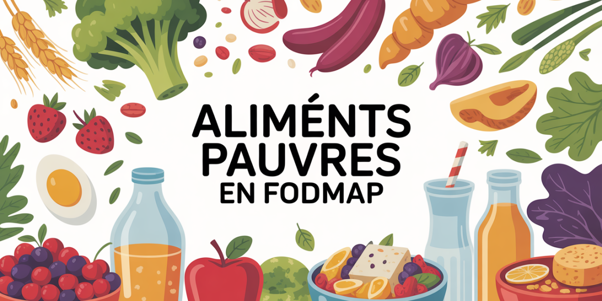Plat varié aliments pauvres en FODMAP santé