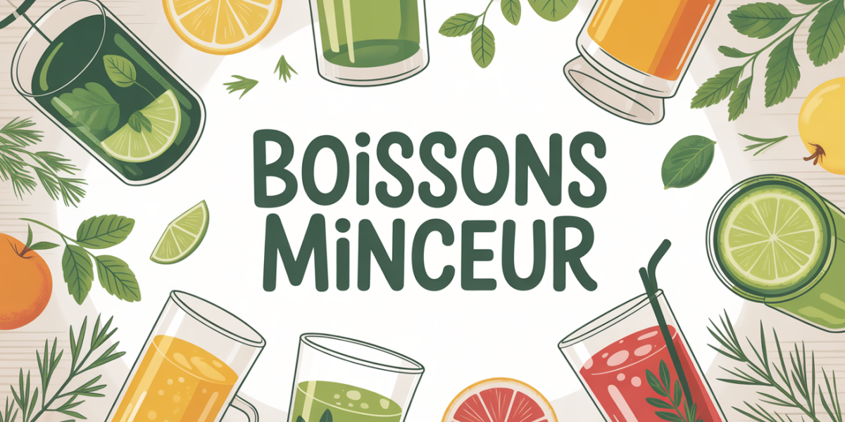 Boisson pour perdre du poids verres assortis sur table