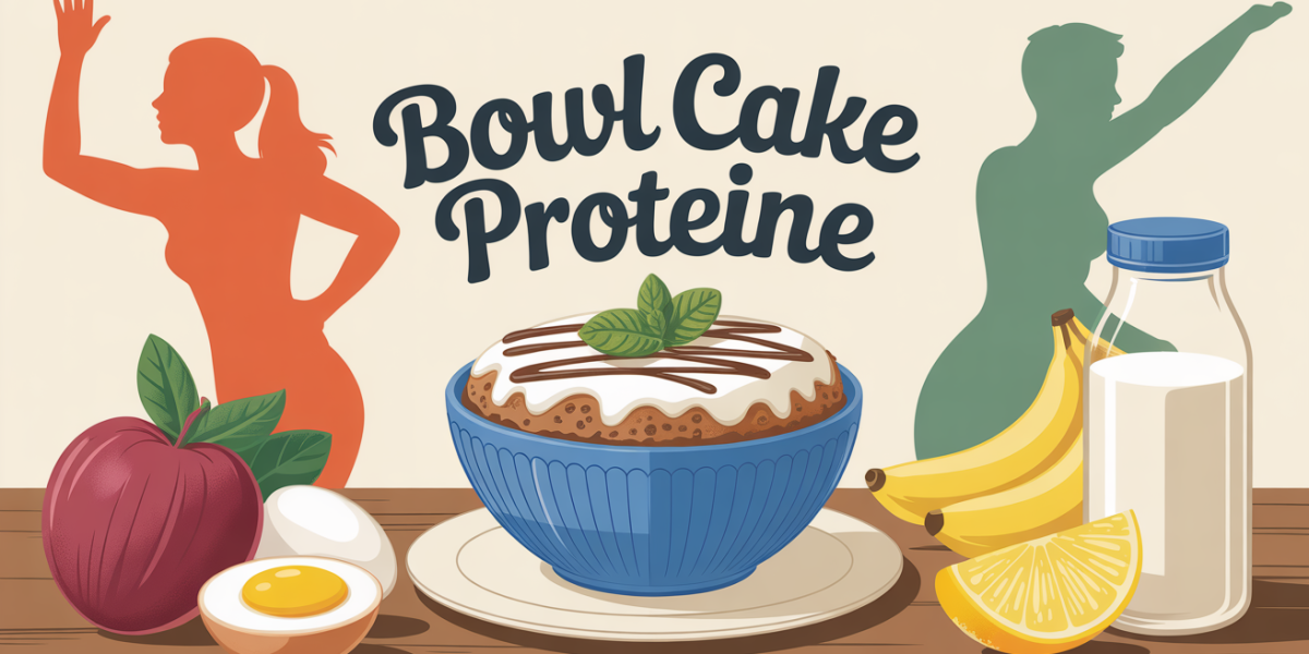 bowl cake protéiné sur table ingrédients et athlètes