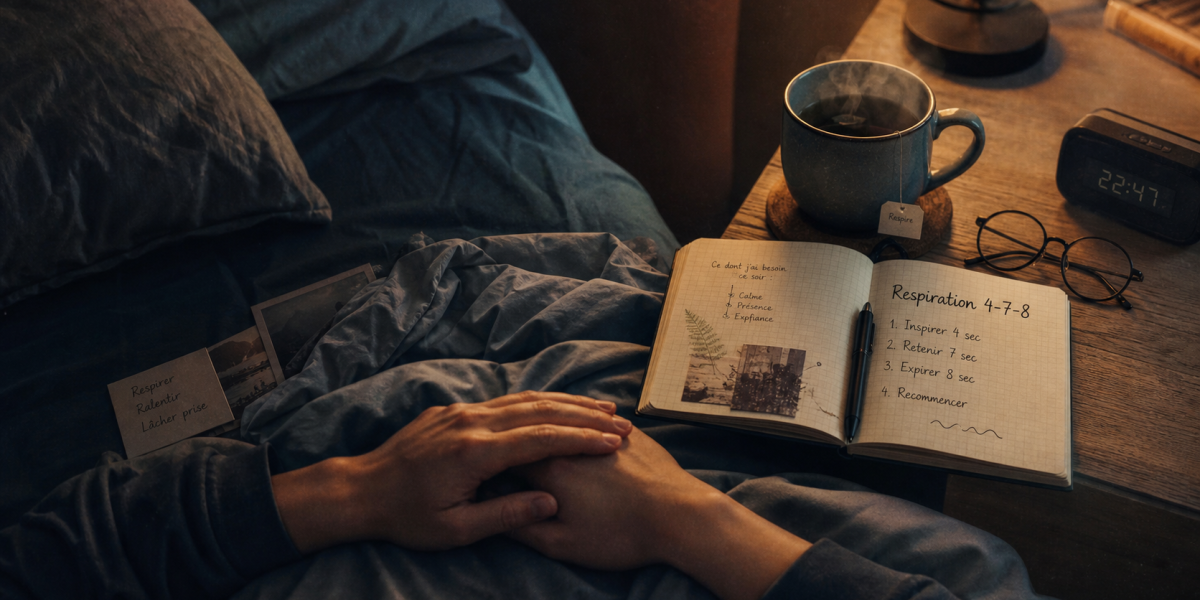 Comment trouver le sommeil rapidement avec respiration 4-7-8 : chambre fraîche et routine du soir