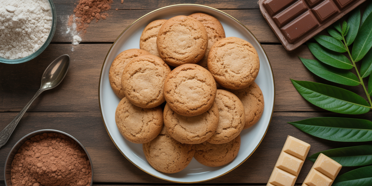 assiette cookies healthy beurre de cacahuete vue dessus