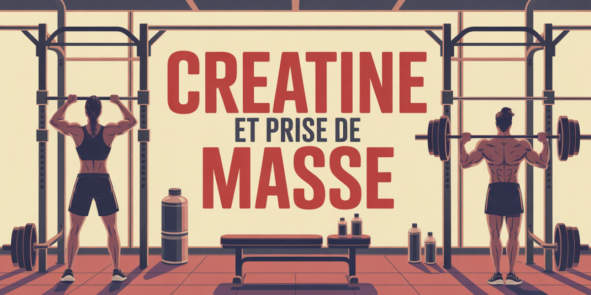 creatine prise de masse ambiance fitness illustration