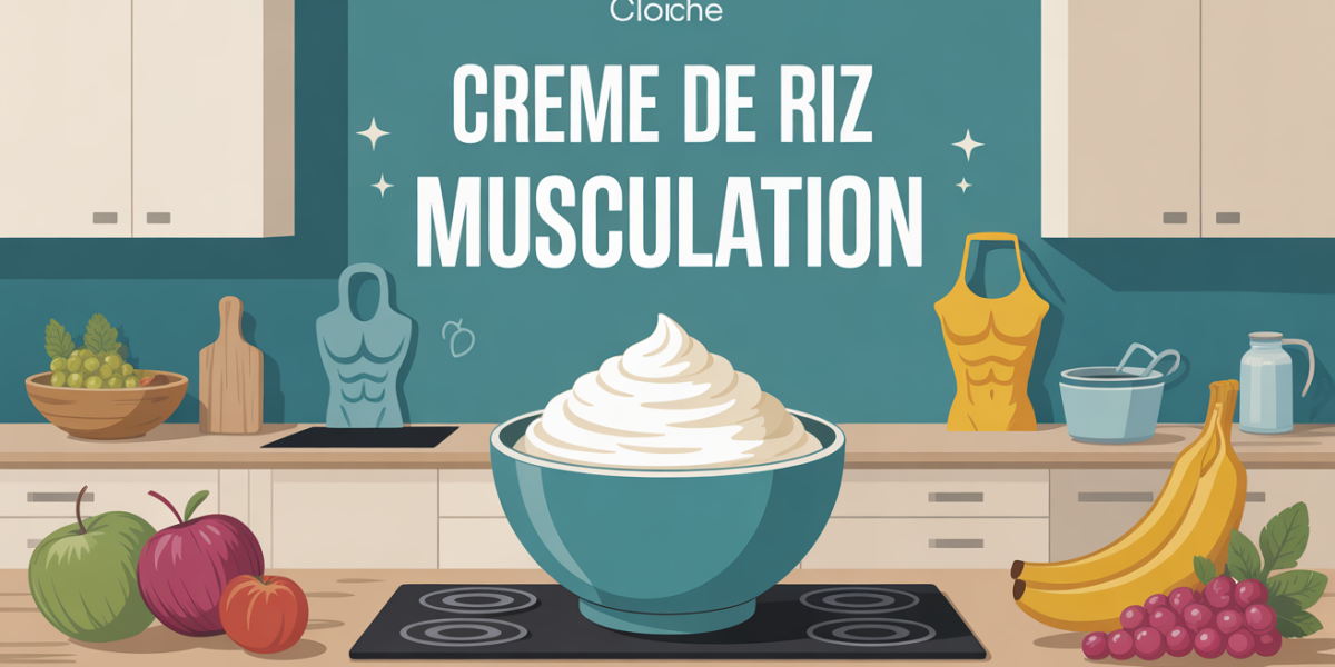 Bol de crème de riz musculation sur plan de travail avec athletes