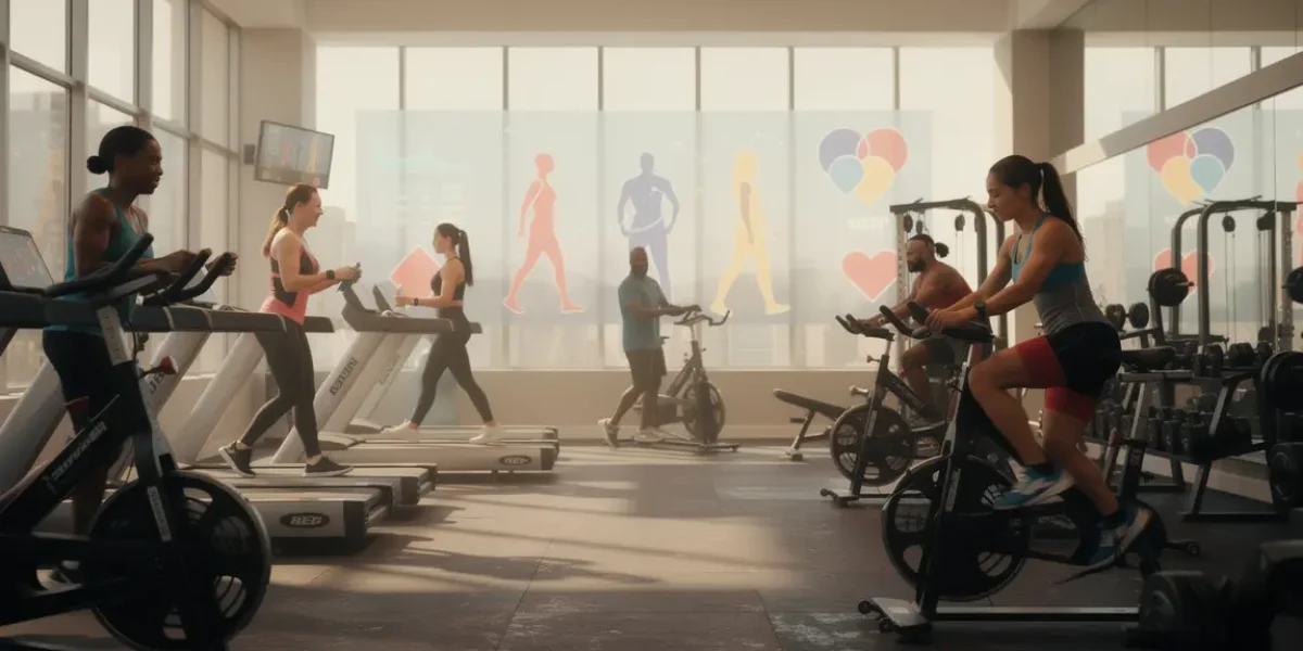 personnes entrainement salle sport frequence cardiaque
