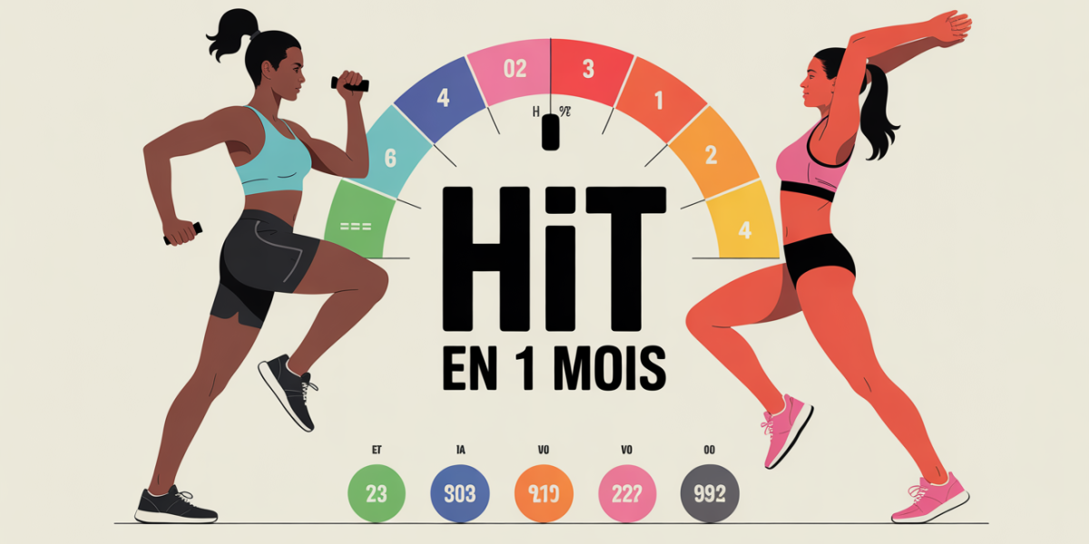 Image HIIT, exercices dynamiques, schéma perte tour de taille