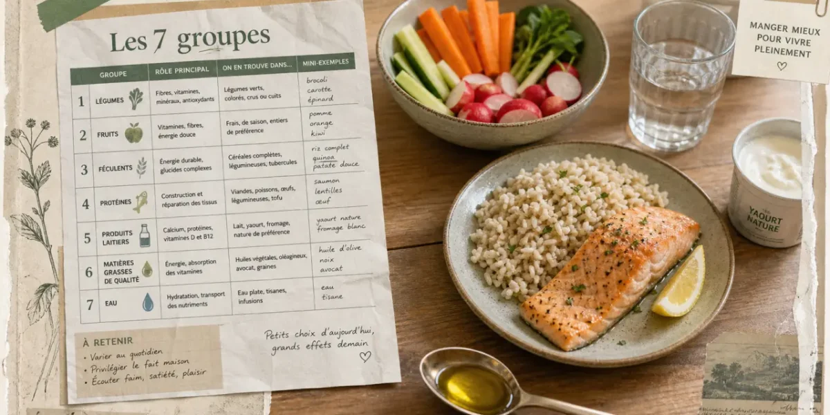 Les 7 groupes d aliments tableau, exemples de repas équilibrés