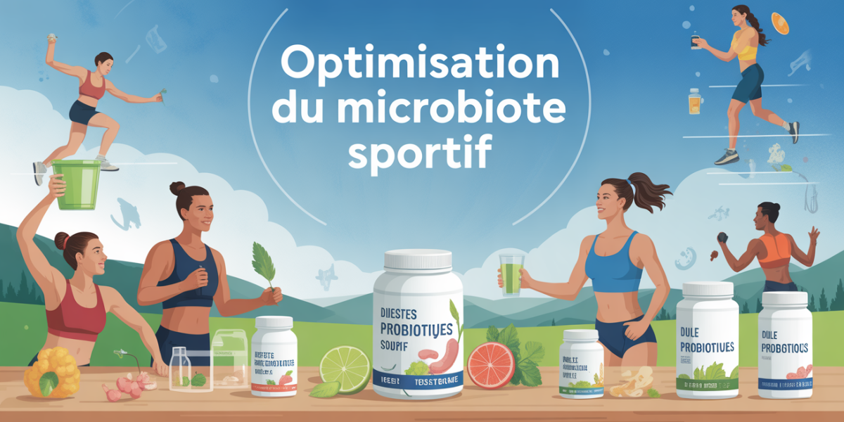 Sportifs et probiotiques Kosbiotic sur table, digestion optimisée