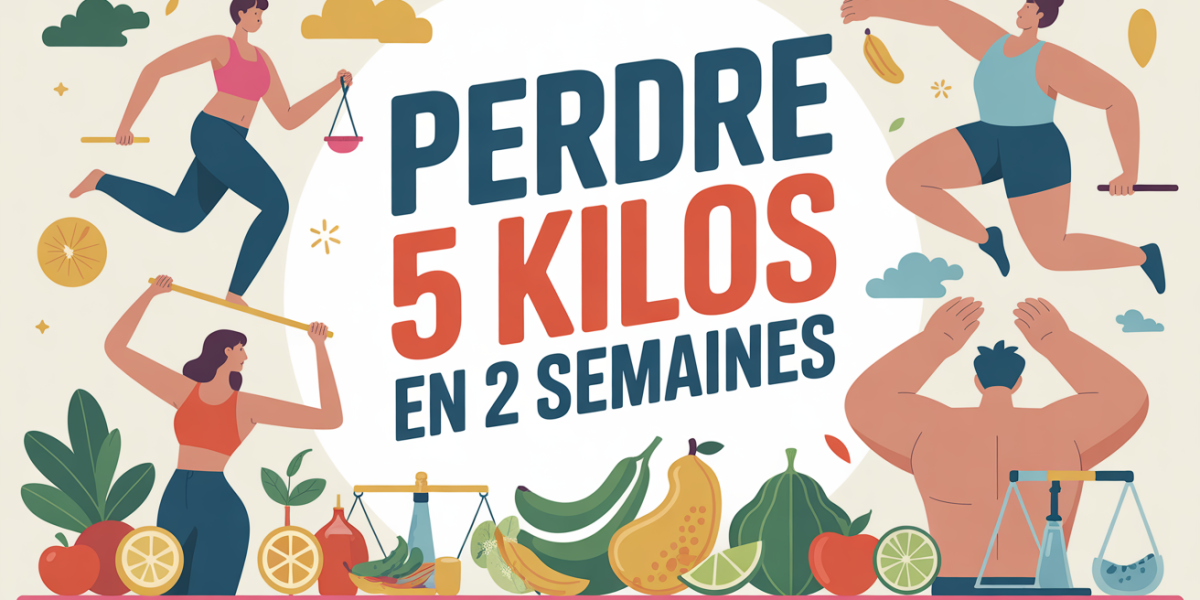 Personnages en mouvement avec balances et aliments sains pour perte de poids rapide