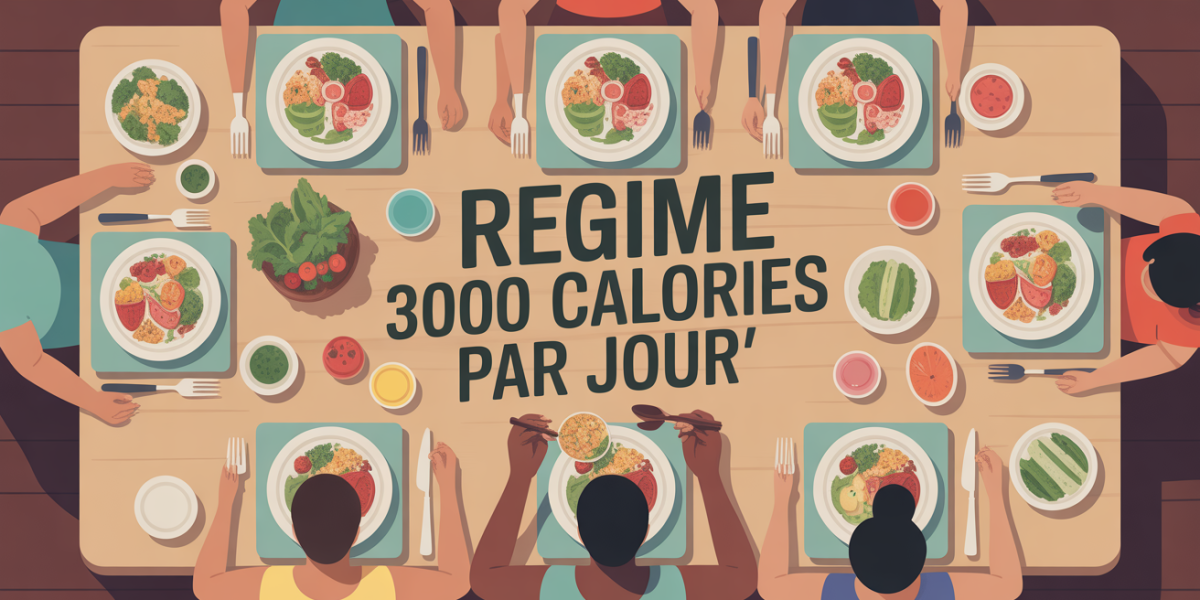 table repas equilibres regime 3000 calories sportifs