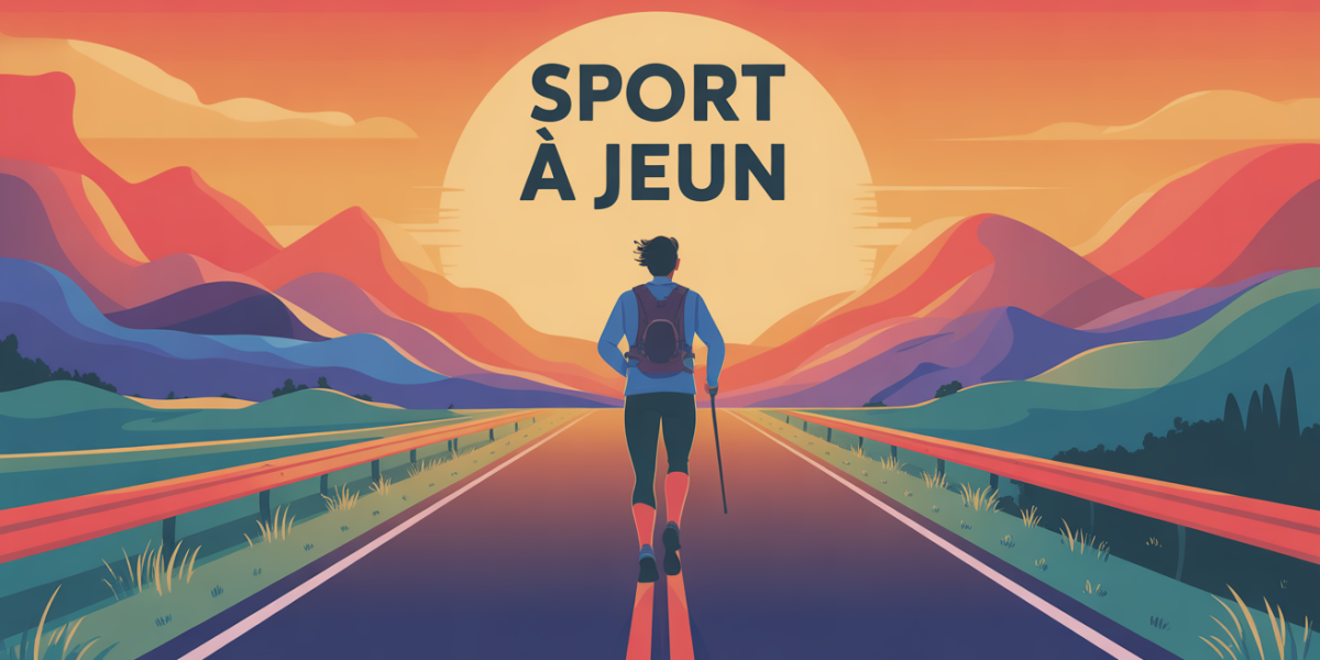 Coureur seul symbolisant le sport à jeun, énergie et lever du soleil
