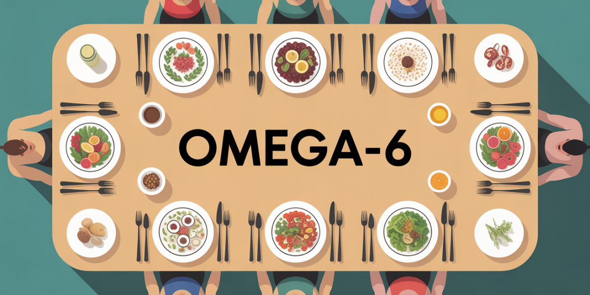 Table des aliments riches en omega-6 entourée de sportifs